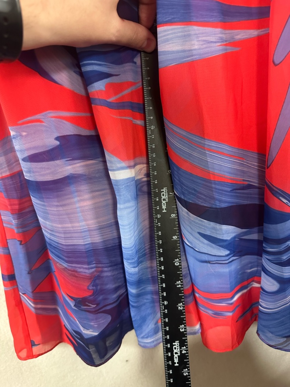 ROBBIE BEE BOLD RED BLUE OCEAN PRINT SLEEVELESS MAXI DRESS Women’s Size 6 - Picture 4 of 7